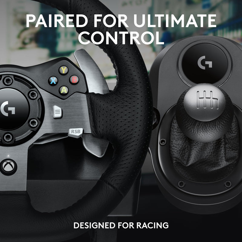 Logitech G920 Driving Force Racing Wheel & Pedals Plus Gear Shifter Bundle (Xbox One & PC) UK-Plug
