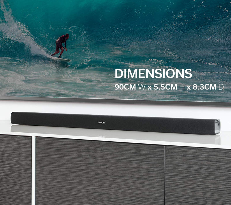 Denon DHT-S316 Soundbar with Subwoofer, Bluetooth Sound Bar for Surround Sound System, Dolby Digital, DTS Decoding, Dialogue Enhancer, HDMI ARC, Wall Mountable, Music Streaming, Including HDMI Cable