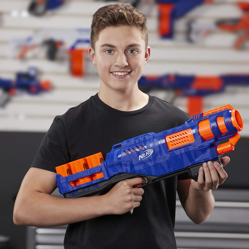 Trilogy DS-15 Nerf N-Strike Elite Toy Blaster with 15 Official Nerf Elite Darts and 5 Shells – For Children, Teens, Adults