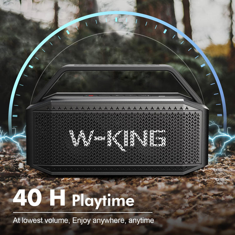 W-KING Portable Loud Bluetooth Speaker, 60W RMS(80W Peak) Waterproof Bluetooth Speaker Wireless, Deep Bass/Stereo Pairing/40H/Power Bank/TF/AUX/EQ/NFC, Large Outdoor Speaker Boombox for Party, Home