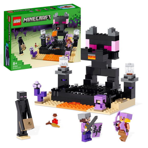 LEGO 21242 Minecraft The End Arena, Player-vs-Player Battle Playset, Action Toys for Kids, Boys & Girls 8 Plus Years Old, with Lava, Ender Dragon and Enderman Figures