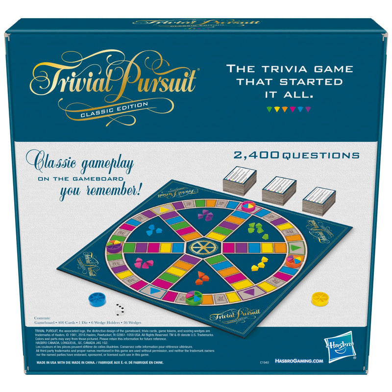 Hasbro Gaming Trivial Pursuit Game, Classic Edition For 2-6 Players