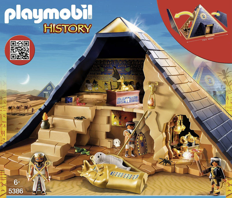 Playmobil 5386 History Pharaoh's Pyramid with Hidden Tombs and Traps, historic and educational toy, fun imaginative role play, playset suitable for children ages 6+