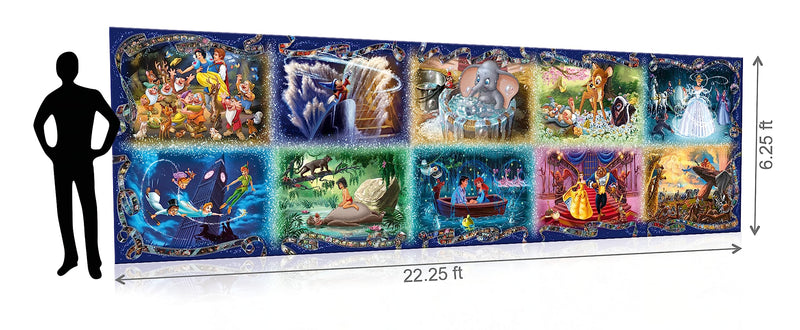 Ravensburger Disney Moments Filmstrip - 40,000 Piece Jigsaw Puzzle for Adults - Peter Pan, Beauty & The Beast, Cinderella & Snow White