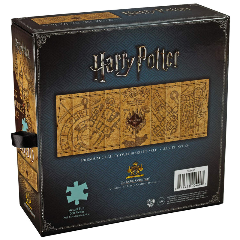 The Noble Collection Harry Potter Marauders Map 1000pc Jigsaw Puzzle - 35 x 13in (89 x 33cm) Oversized Puzzle - Harry Potter Film Set Movie Props Gifts