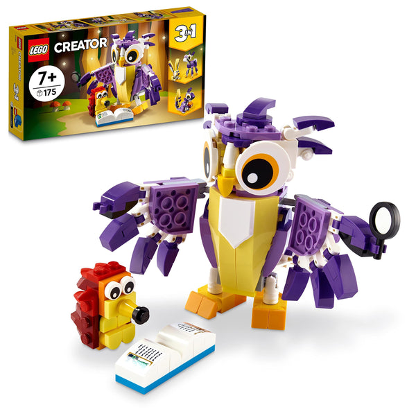 LEGO 31125 Creator 3in1 Fantasy Forest Creatures, Woodland Animal Toys Set for Kids - Rabbit to Owl to Squirrel Figures, Gifts for 7 Plus Year Olds