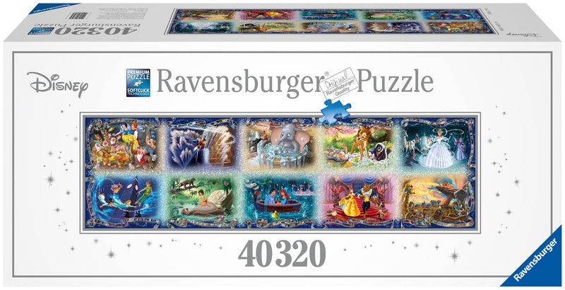Ravensburger Disney Moments Filmstrip - 40,000 Piece Jigsaw Puzzle for Adults - Peter Pan, Beauty & The Beast, Cinderella & Snow White