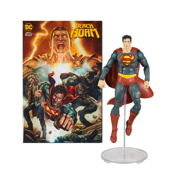 McFarlane Toys, 7-Inch DC Direct Black Adam Superman Action Figure with 22 Moving Parts, Collectible DC Black Adam Comic Figure Unique Collectible Character Card and Comic Book – Ages 12+