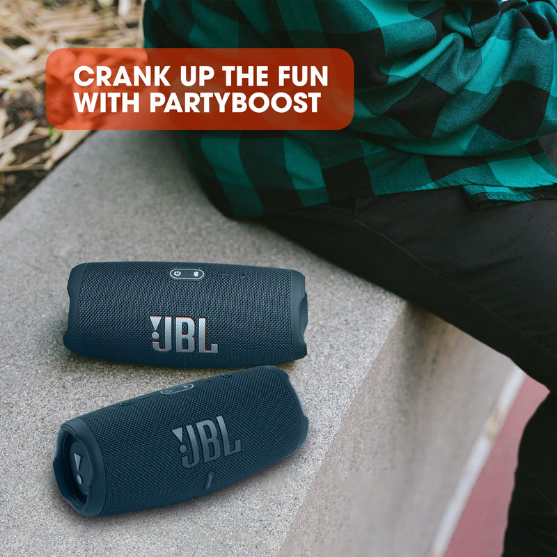 JBL Charge 5 - Portable Bluetooth Speaker with deep bass, IP67 waterproof and dustproof, 20 hours of playtime, built-in powerbank, in blue