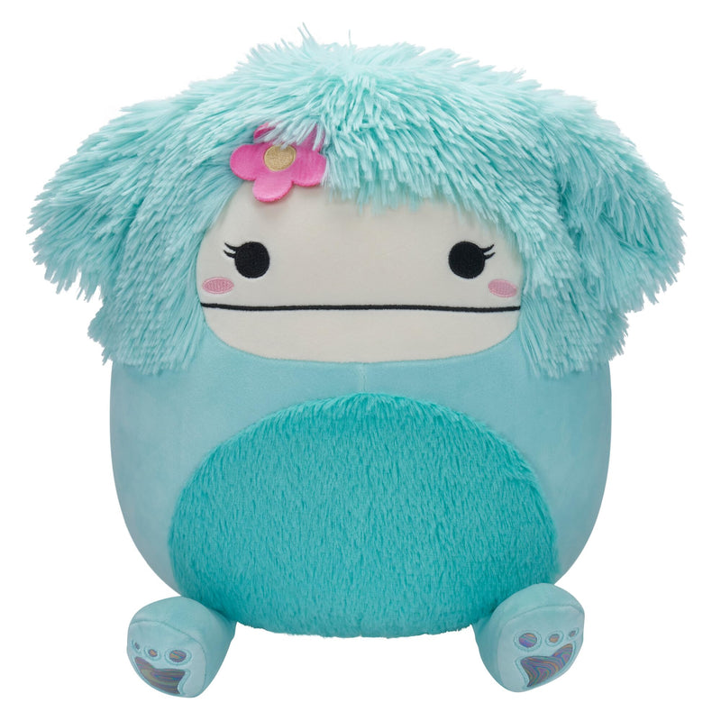 Squishmallows Original 12-Inch - Joelle the Teal Bigfoot with Flower Pin