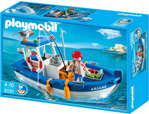 Playmobil 5131 Fishing Boat, Fun Imaginative Role-Play, PlaySets Suitable for Children Ages 4+