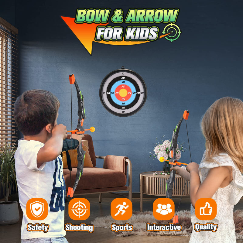 Diyfrety Bow and Arrow Set Kids,Garden Toys for 3 4 5 6 7 8 Year Olds Boys Girls Outdoor Toys for 8 9 10 11 12 Year Olds Boys Gifts for 3-12 for Year Olds Boys Archery Set for Kids Boys Toys Age 3-12