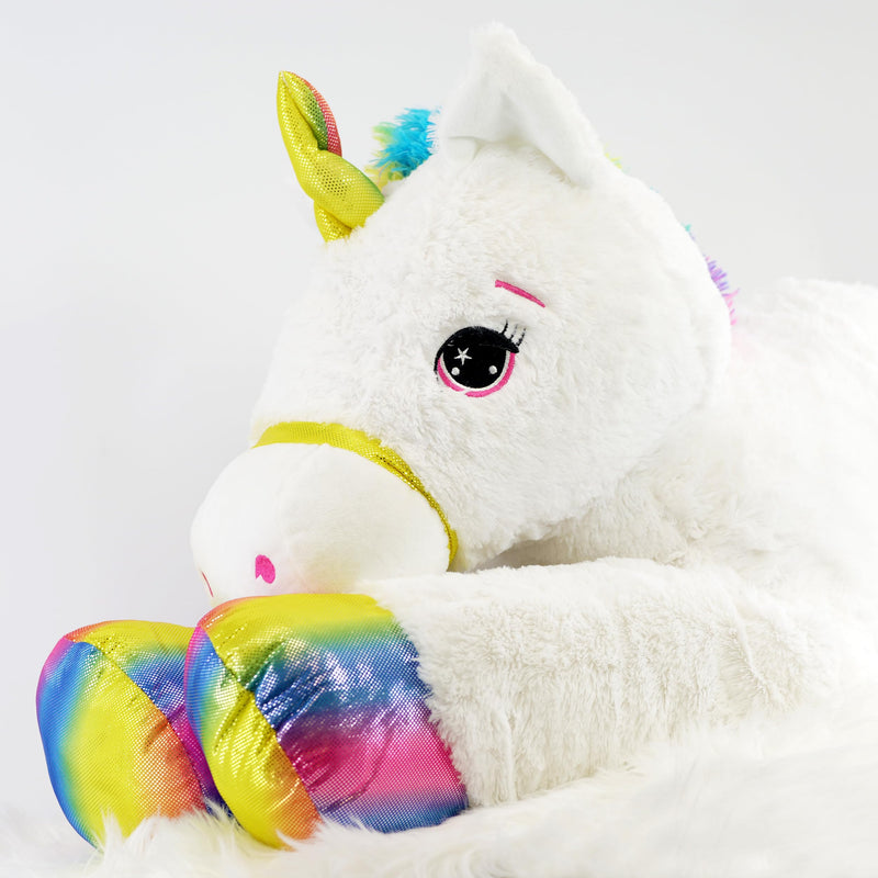 Giant Large Unicorn Stuffed Plush Super Soft Toy Lying Pony Unicorn Teddy