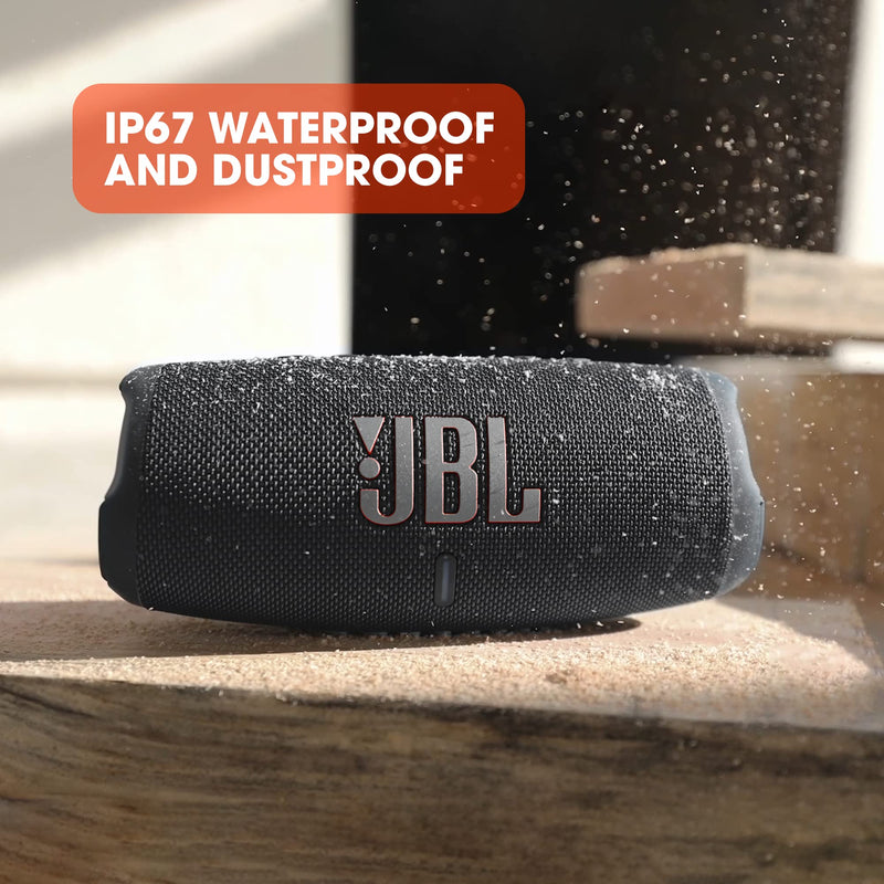 JBL Charge 5 - Portable Bluetooth Speaker with deep bass, IP67 waterproof and dustproof, 20 hours of playtime, built-in powerbank, in black