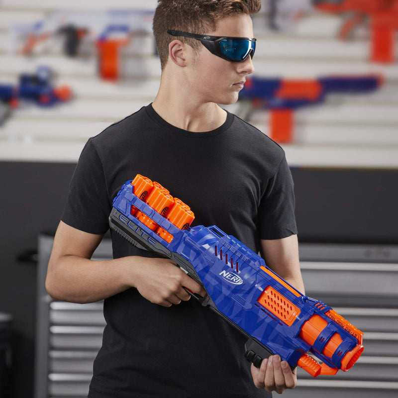 Trilogy DS-15 Nerf N-Strike Elite Toy Blaster with 15 Official Nerf Elite Darts and 5 Shells – For Children, Teens, Adults