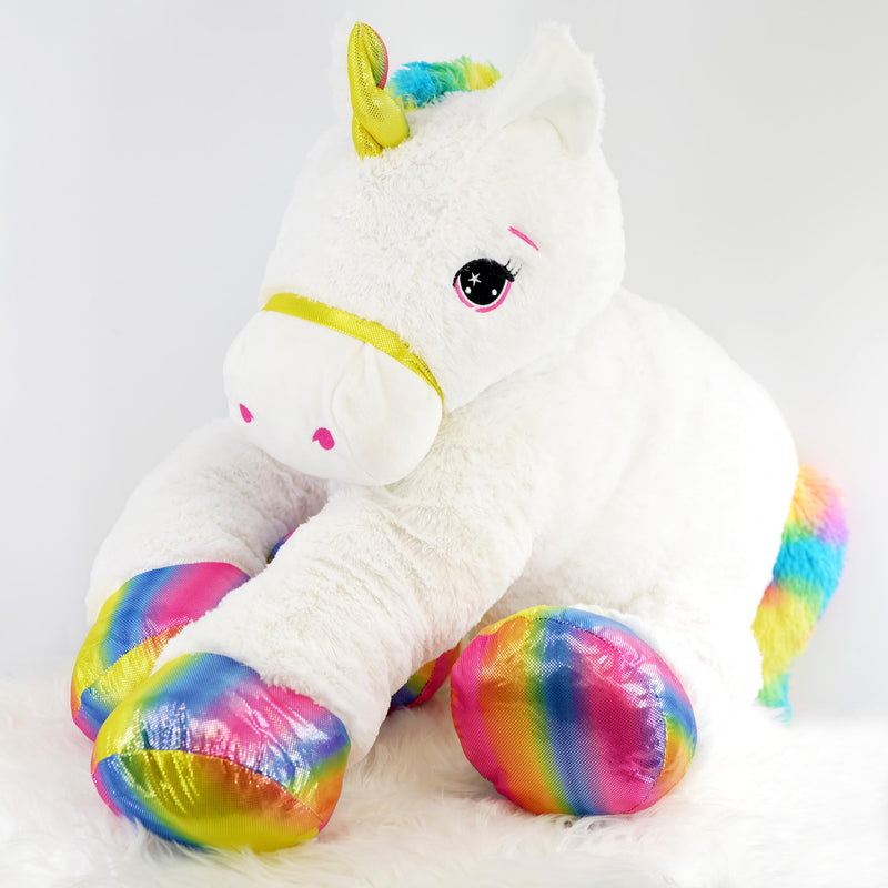 Giant Large Unicorn Stuffed Plush Super Soft Toy Lying Pony Unicorn Teddy