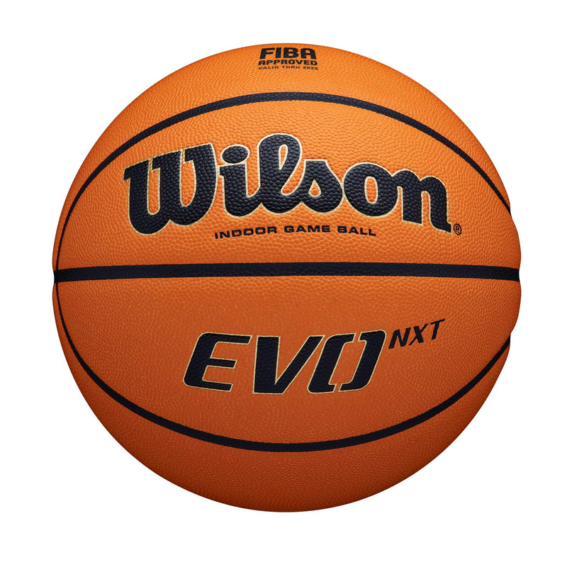 Wilson Basketball EVO NXT FIBA GAME BALL, Mixed Leather, Ideal for Indoor, Size 7, Brown, WTB0965XB