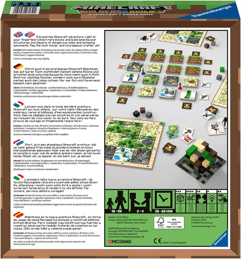 Ravensburger Minecraft Builders & Biomes Strategy Board Game for Kids & Adults Age 10 Years Up (Base Game) - 2 to 4 Players