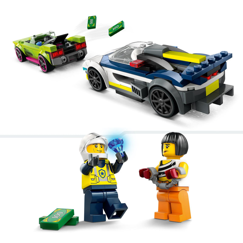 LEGO City Police Car and Muscle Car Chase, Racing Vehicle Toys for 6 Plus Year Old Boys & Girls, Fun Gift for Kids Who Love Pretend Play, Includes Officer and Crook Minifigures 60415