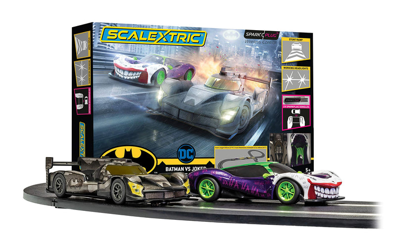 Scalextric Spark Plug - Batman vs Joker Slot Car Racing Set with C8440 Controller