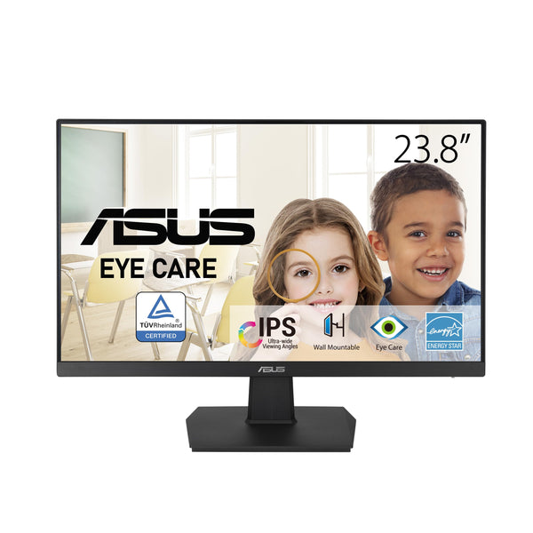 ASUS VA24EHE 24" (23.8") Monitor, FHD (1920x1080), IPS, 75Hz, HDMI, DVI-D, D-Sub, Flicker free, Low Blue Light, TUV certified, Adaptive-Sync