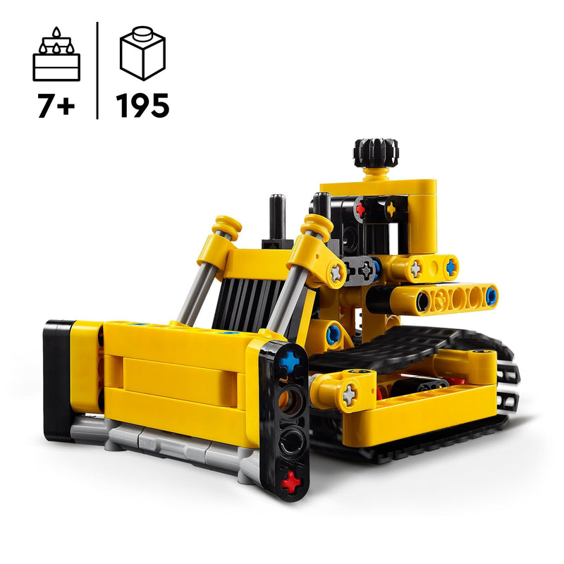 LEGO Technic Heavy-Duty Bulldozer Set, Construction Vehicle Toy for Kids, Boys and Girls with Realistic Features for Imaginative Play, Small Gift Idea 42163