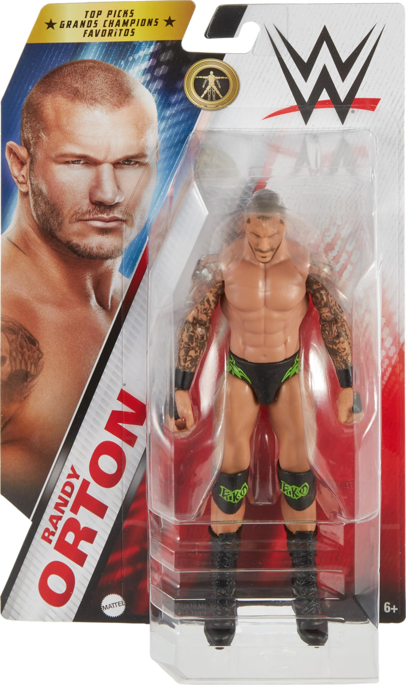 WWE Top Picks Action Figure, 6-inch Collectible Randy Orton with 10 Articulation Points & Life-Like Look