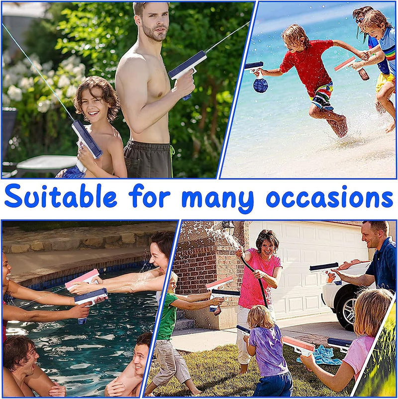 Electric Water Pistol Guns for Adults & Kids, Up to 32 FT Range Super One-Button Water Sprayer Squirt Guns 434CC+58CC Water Blaster Summer Pool Beach Party Toys (Blue)