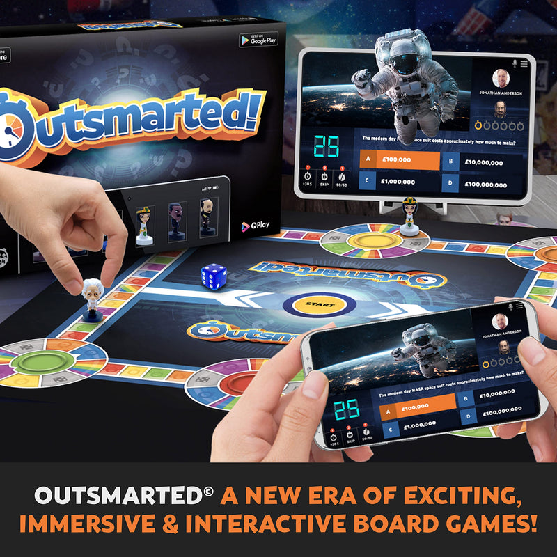 OUTSMARTED! The Live Family Quiz Show Board Game | Ages 8+ | For 2 to 24 Players 2023 Edition