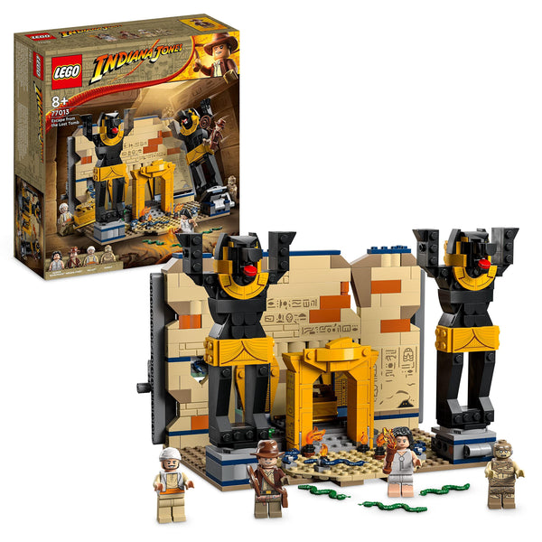 LEGO 77013 Indiana Jones Escape from the Lost Tomb Building Toy with Temple and Mummy Minifigure, Raiders of the Lost Ark Set, Birthday Gift Idea for Kids