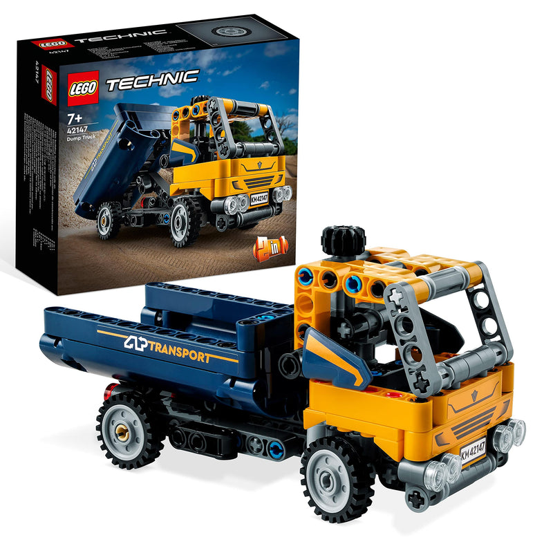 LEGO 42147 Technic Dump Truck Toy 2in1 Set, Construction Vehicle Model to Excavator Digger, Engineering Toys, Gift for Boys and Girls Aged 7 Plus