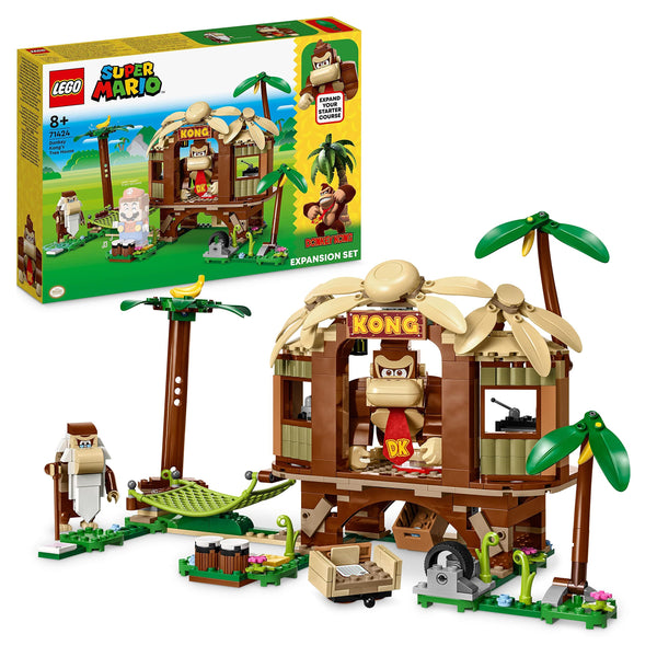 LEGO 71424 Super Mario Donkey Kong's Tree House Expansion Set, Buildable Treehouse Toy with 2 Character Figures, Playset for Kids, Boys and Girls Aged 8 and Up, to Combine with a Starter Course