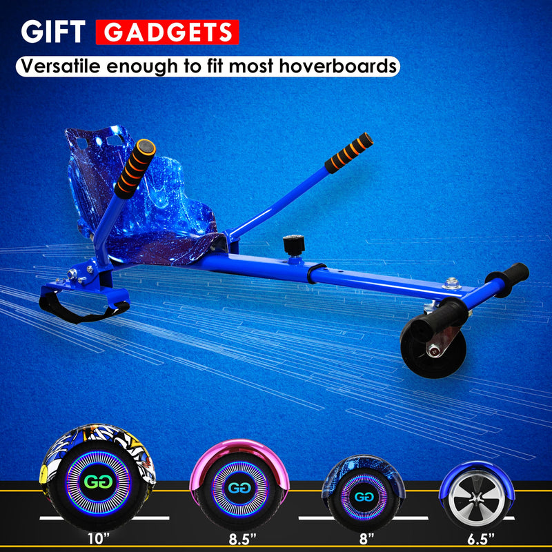 Gift Gadgets Racer Hoverkart Graffiti Galaxy Spider Camo Go Kart Hover Cart Frame Adjustable For 6.5 8 10 Inch Balance Boards (Galaxy Blue)