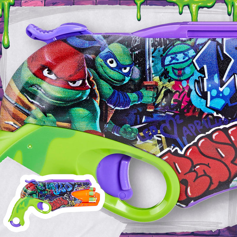 NERF Teenage Mutant Ninja Turtles Blaster, 10 Elite Darts, Toy Foam Blasters for 8 Year Old Boys & Girls & Up