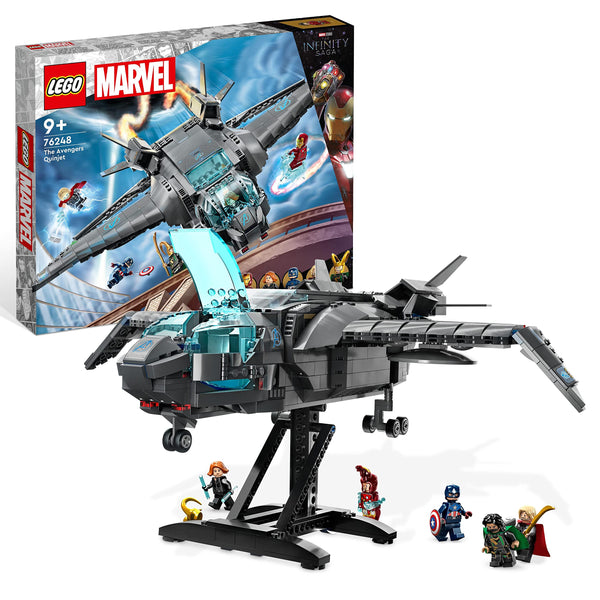 LEGO 76248 Marvel The Avengers Quinjet, Spaceship Building Toy for Kids, Boys & Girls with Thor, Iron Man, Black Widow, Loki and Captain America Minifigures, Inifinity Saga Set