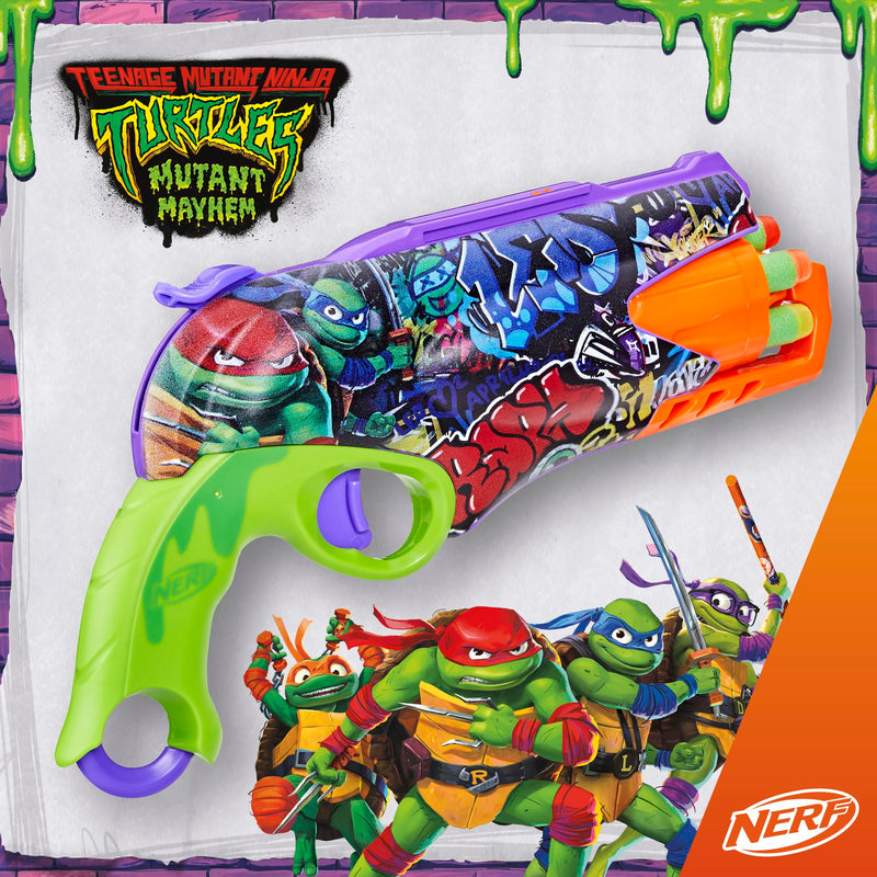 NERF Teenage Mutant Ninja Turtles Blaster, 10 Elite Darts, Toy Foam Blasters for 8 Year Old Boys & Girls & Up