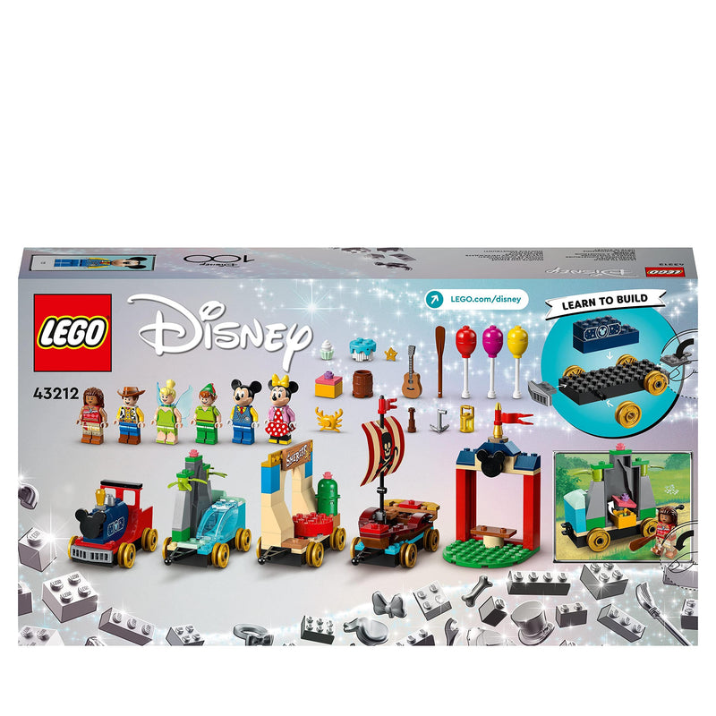 LEGO 43212 Disney: Disney Celebration Train Set with Moana, Woody, Peter Pan and Tinker Bell Parade Floats plus Mickey and Minnie Mouse, Toy for Kids Aged 4 Plus, Disney's 100th Anniversary Series