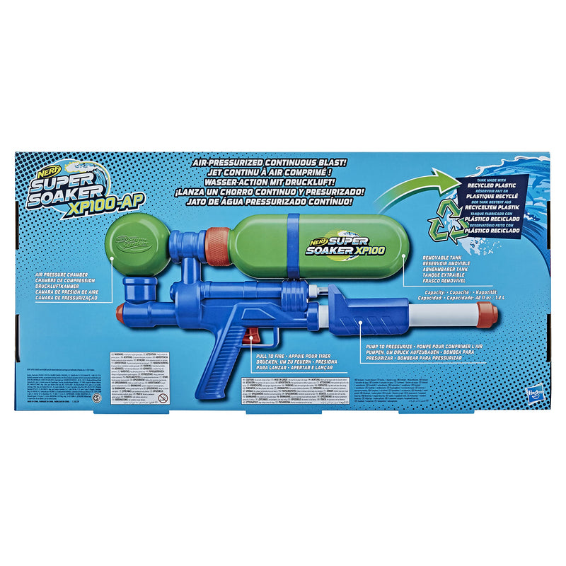 Nerf Super Soaker XP100 Water Blaster – Air-Pressurised Continuous Blast – Removable Tank – For Kids, Teens, Adults