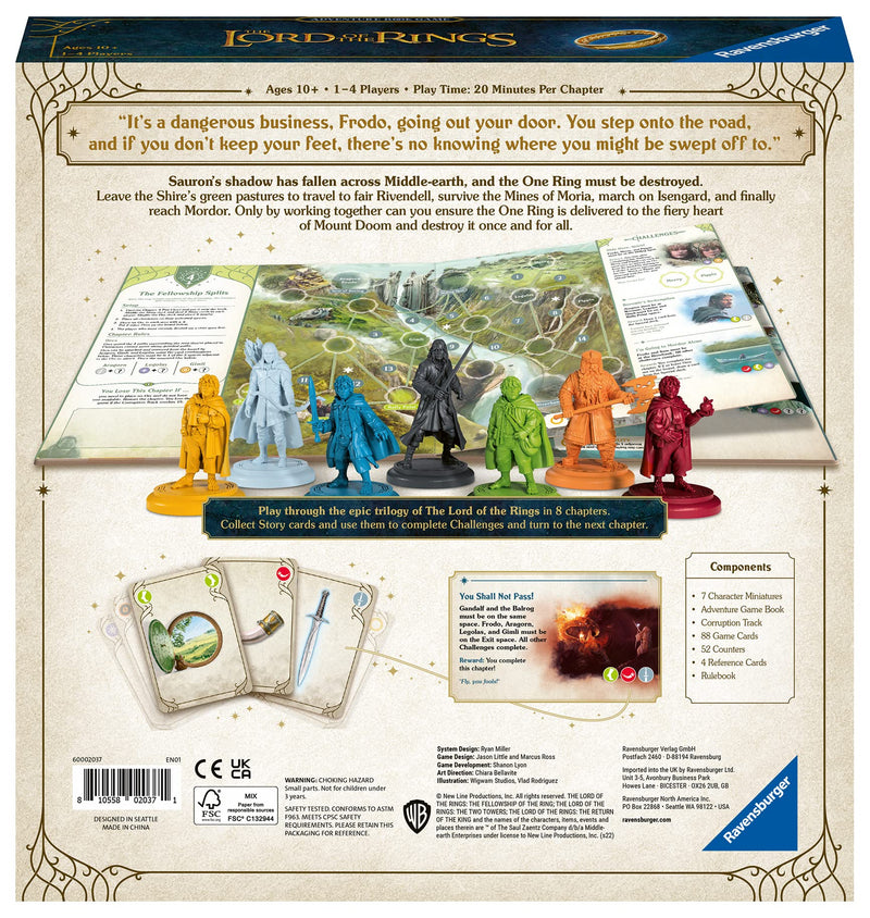 Ravensburger Lord of the Rings Adventure Book - Immersive Family Strategy Board Games for Kids and Adults Age 10 Years Up - 1 to 4 Players