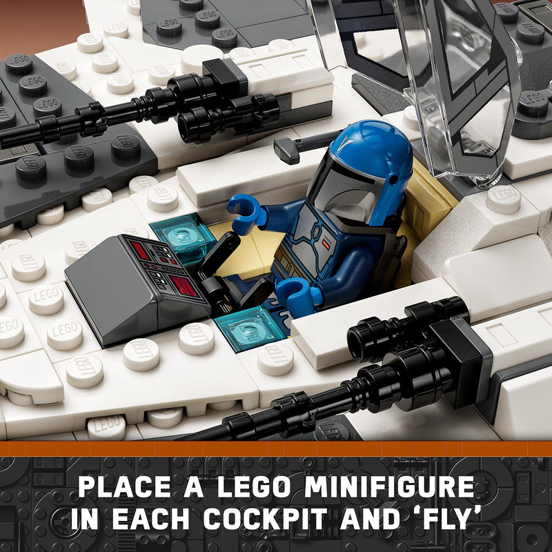 LEGO 75348 Star Wars Mandalorian Fang Fighter vs. TIE Interceptor, Starfighter Building Toy Set for Kids with 3 Minifigures, Droid Figure and Darksaber, Collectible Gift Idea