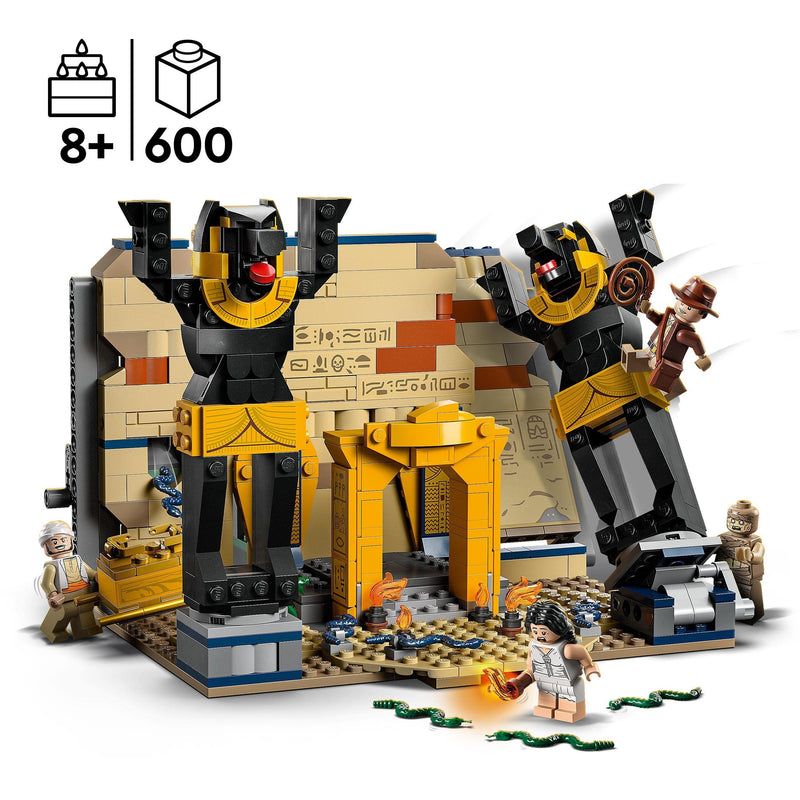 LEGO 77013 Indiana Jones Escape from the Lost Tomb Building Toy with Temple and Mummy Minifigure, Raiders of the Lost Ark Set, Birthday Gift Idea for Kids