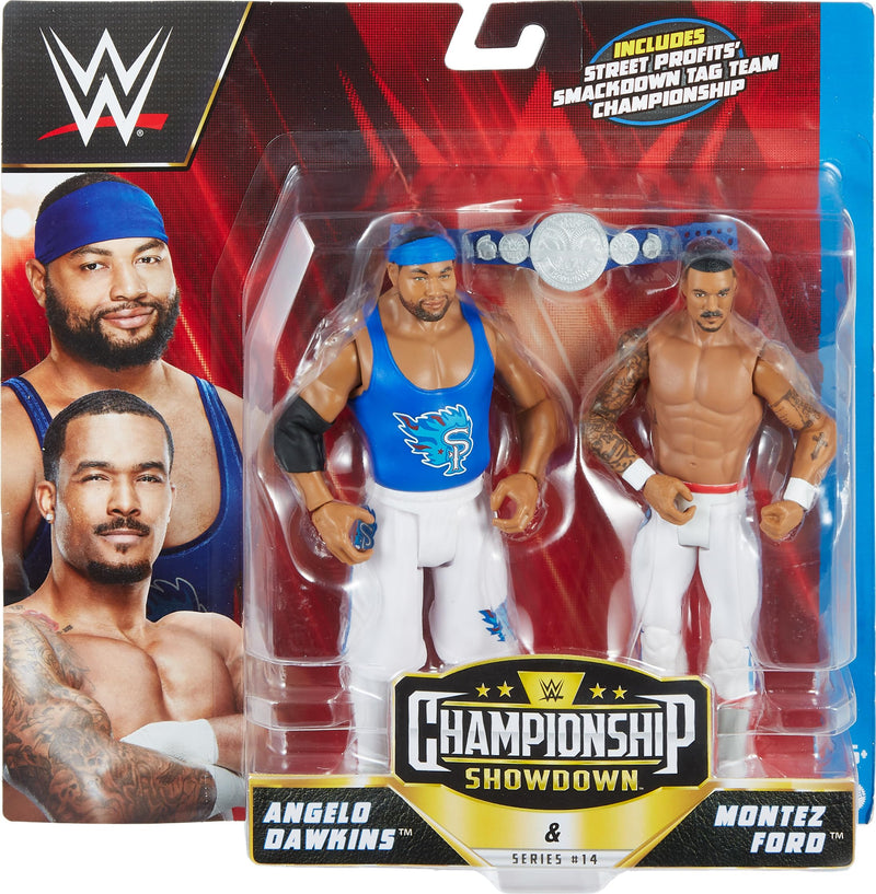 Mattel WWE Action Figure Battle Pack 2 Pack with Mattel WWE Championship Title Championship Showdown The New Day Montez Ford & Angelo Dawkins (HLL83)