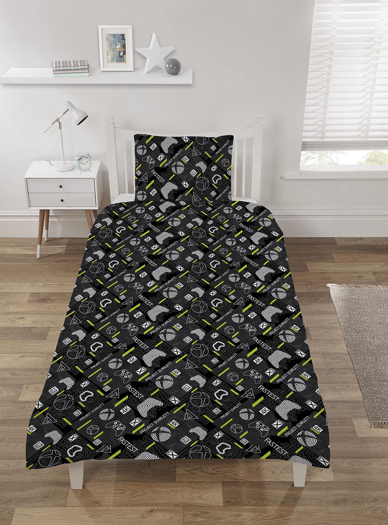 CnA Stores Xbox Single Duvet Cover Set Reversible Gamers Bedding With Pillowcase