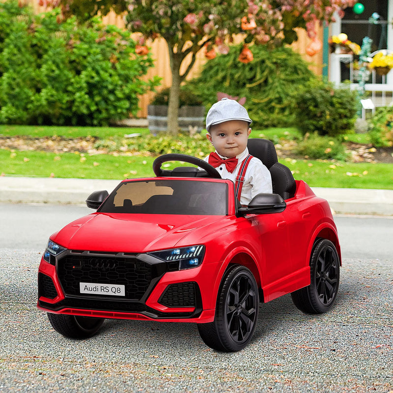 HOMCOM Audi RS Q8 Licensed 6V Kids Electric Ride On Car Toy Car with Remote Control Music Lights USB MP3 Bluetooth for 3-5 Years Old Red