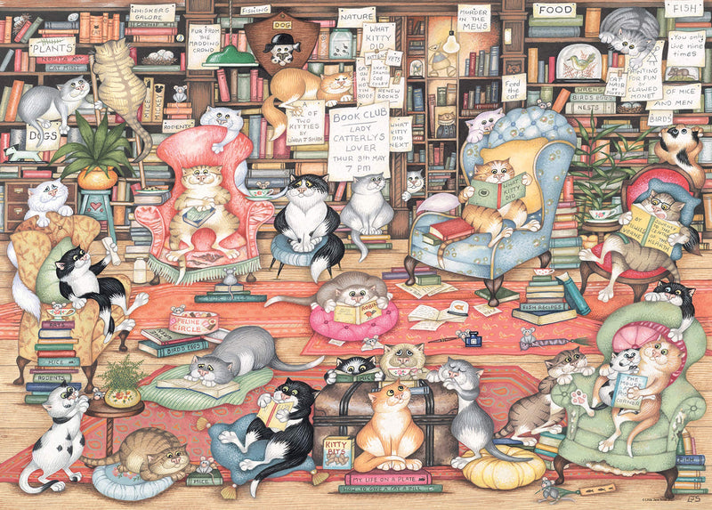 Ravensburger Crazy Cats Bingley’s Bookclub 1000 Piece Jigsaw Puzzle for Adults & Kids Age 12 Years Up