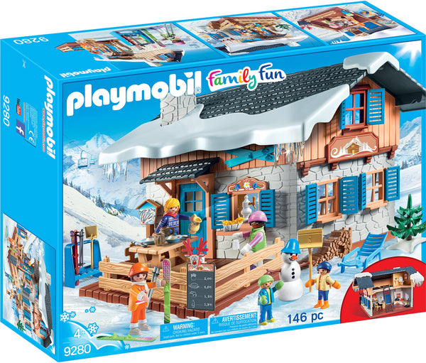Playmobil 9280 Family Fun Ski Lodge, For Children Ages 4+, Fun Imaginative Role-Play, PlaySets Suitable for Children Ages 4+